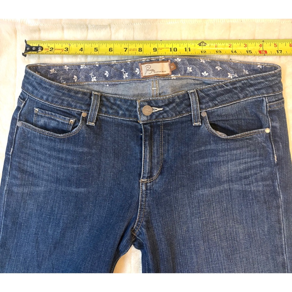 Paige Premium Denim Womens Dark Wash Bootcut Jeans Blue Size 31 Stretch Low Rise - Picture 6 of 16